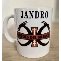 Taza Héroes del Silencio Senderos de Traición personalizada con el nombre. Regalo ideal para cumpleaños