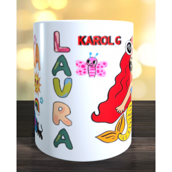 Taza Karol G personalizada -  mañana será bonito - con el nombre que quieras. El regalo ideal para los fans de la cantante