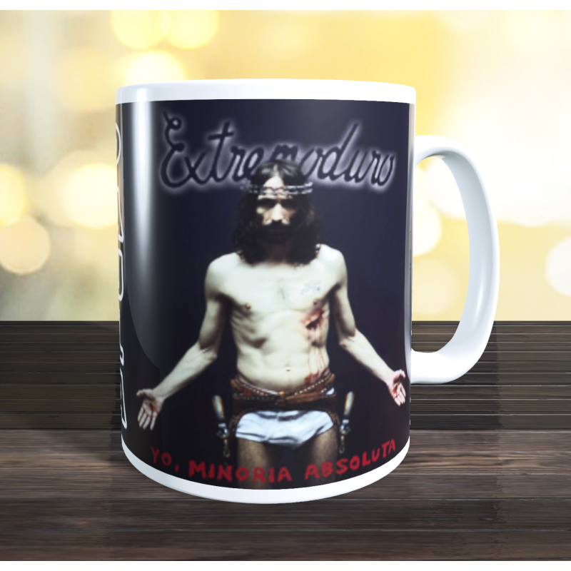 Taza Extremoduro yo minoría absoluta personalizada con el nombre