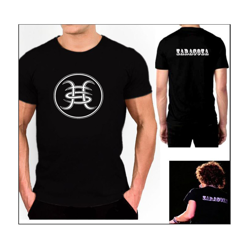 Camiseta Héroes del Silencio Tour 2007 similar a la que llevaba Bunbury con el nombre de la ciudad en la espalda