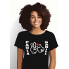 Camiseta para parejas San Valentín manos de Mickey Mouse personalizada con el nombre de la pareja. Ideal como regalo