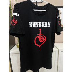 Camiseta Bunbury logo corazón en mangas, espalda y delantera