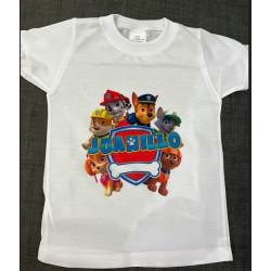 Camiseta La Patrulla Canina personalizada con el nombre. Una idea de regalo para cumpleaños  de sus dibujos animados