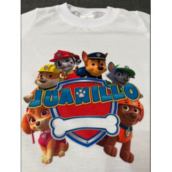 Camiseta La Patrulla Canina personalizada con el nombre