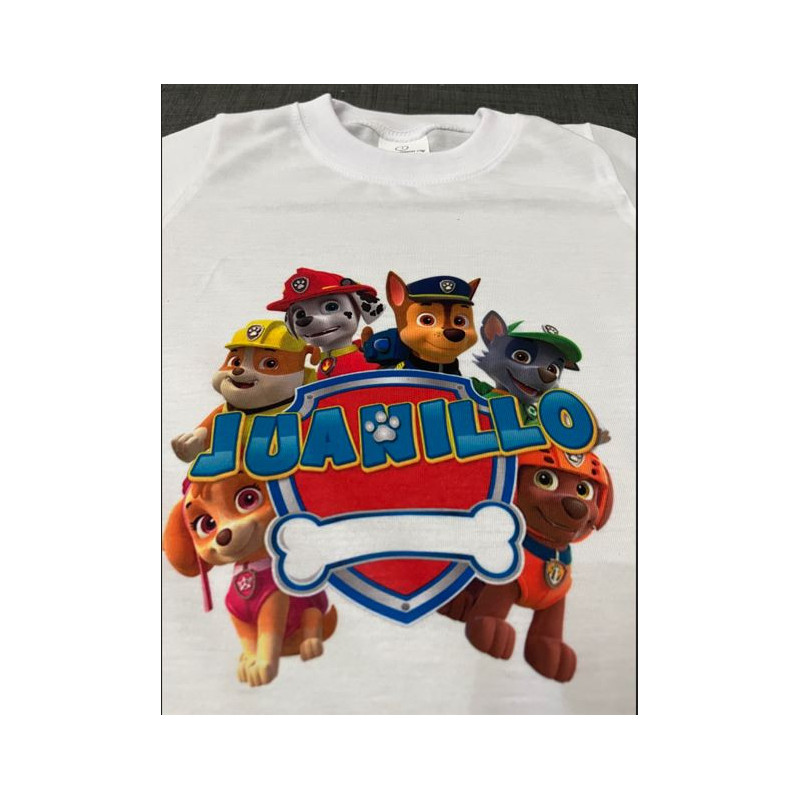 Camiseta La Patrulla Canina personalizada con el nombre