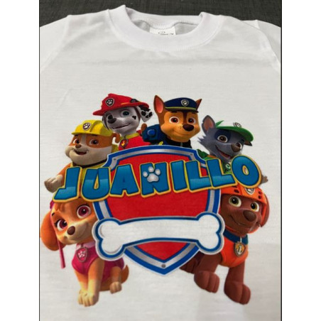 Camiseta La Patrulla Canina personalizada con el nombre