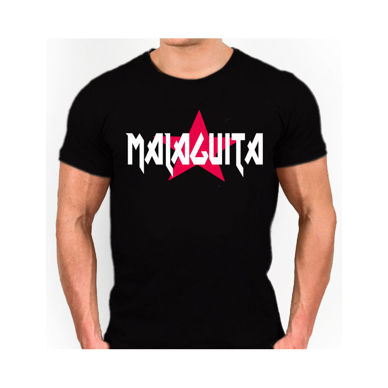 Camiseta MALAGUITA estilo Rock Star. Camiseta de Málaga al estilo Malaguita más informal de estilo moderno Rockero