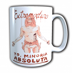 Taza Extremoduro yo minoría absoluta personalizada con el nombre - Estilo dibujo. El regalo ideal si tienes que hacer un regalo