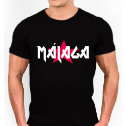 Camiseta Málaga estilo Malaguita Rock, un estilo diferente alternativo. Disponible en color negro y blanco.