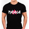 Camiseta Málaga estilo Malaguita Rock, un estilo diferente alternativo. Disponible en color negro y blanco.