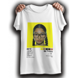 Camiseta Bb Trickz 80´z. Diseño con la cara de Bb Trickz con el listado de canciones de su album 80´z. El regalo ideal para fan
