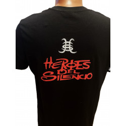 Camiseta Héroes del Silencio diseño En Directo con logo en las 2 mangas y espalda. Ideal como regalo para los fans del grupo