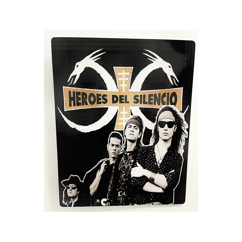 Placa aluminio Héroes del Silencio decorativa estilo Senderos de Traición