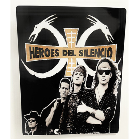 Placa aluminio Héroes del Silencio decorativa estilo Senderos de Traición