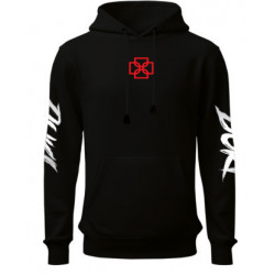 Sudadera Duki - Ameri 2025 color negra con capucha con diseño en espalda en grande, pequeño delantero y las mangas