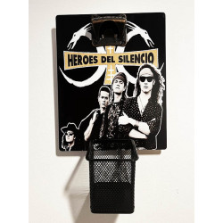 Abridor de pared de Héroes del silencio - abrebotellas de cerveza con cesta para los tapones, las chapas de la cerveza.