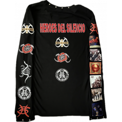 Camiseta Héroes del Silencio mangas logos y discos vinilos