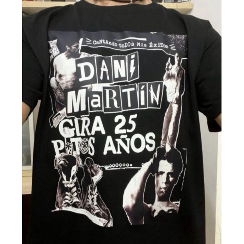Camiseta Dani Martín diseño estilo gira 25 putos años