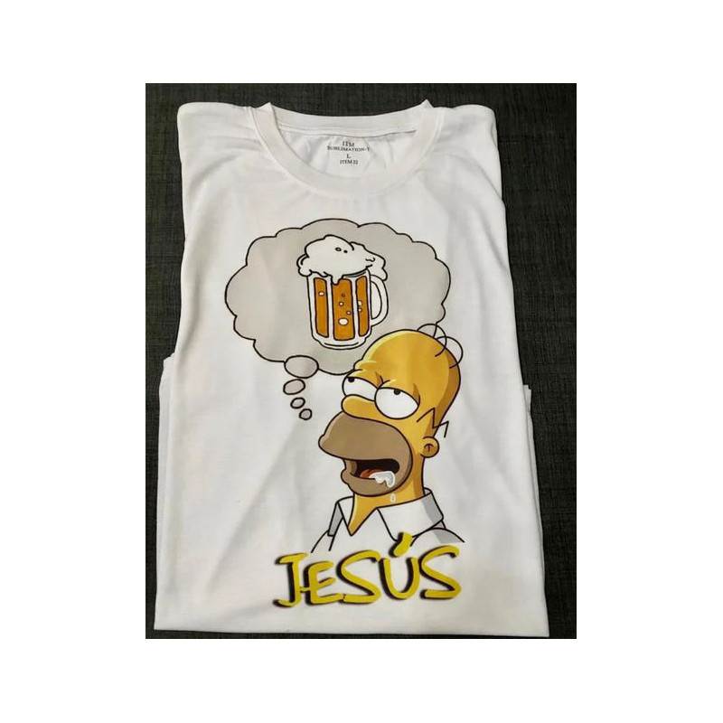 Camiseta personalizada Homer Simpson pensando en cerveza