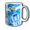Taza Málaga C.F. personalizada con el nombre