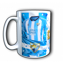 Taza Málaga C.F. personalizada con el nombre
