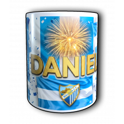Taza Málaga C.F. personalizada con el nombre