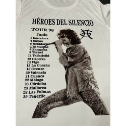 Camiseta Héroes del Silencio gira Avalancha 96. Camiseta diseño con imagen de Bunbury en la gira Avalancha 95 - 96