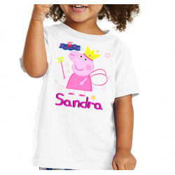 Camiseta Peppa Pig personalizada con el nombre para cumpleaños