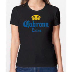 Camiseta cabrona extra tipo logo cerveza Corona. Camiseta ideal como regalo para esa amiga algo demoníaca