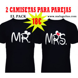 Camisetas para parejas MR y MRS Mickey Mouse y Minnie Mouse, Ideal como regalo de San Valentín, cumpleaños, aniversario