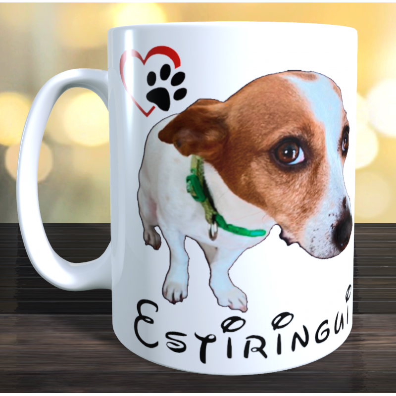 Taza personalizada con la foto de tu perro o mascota con el nombre