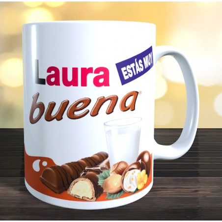 Taza personalizada Kinder Bueno con el nombre