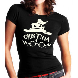 Camiseta Harry Potter personalizada con el nombre blanca, ideal como regalo para los seguidores de la película Harry Potter