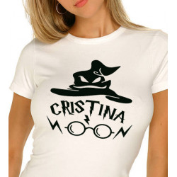 Camiseta Harry Potter personalizada con el nombre blanca