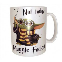 Taza bebe Yoda estilo Harry Potter not today muggle fucker