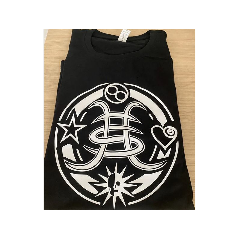 Camiseta Héroes del Silencio logo redondo con los símbolos  de cada miembro de la banda