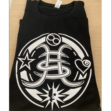 Camiseta Héroes del Silencio logo redondo con los símbolos  de cada miembro de la banda