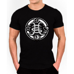 Camiseta Héroes del Silencio logo redondo con los símbolos  de cada miembro de la banda