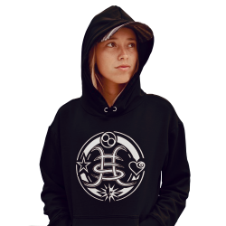 Sudadera Héroes del Silencio logo circulo con símbolos de los componentes del grupo