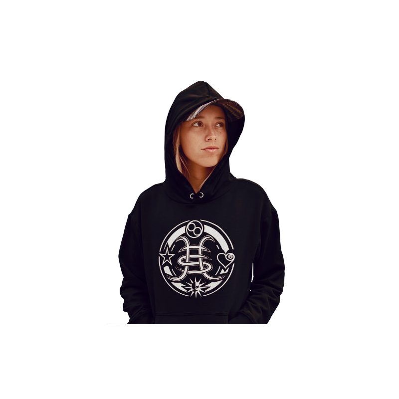 Sudadera Héroes del Silencio logo circulo con símbolos de los componentes del grupo