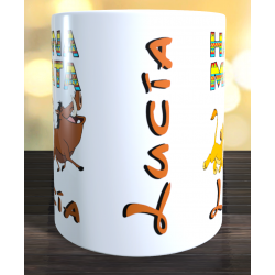 Taza El Rey León HAKUNA MATATA personalizada con el nombre. Regalo ideal y económico para niños para regalar en cumpleaños